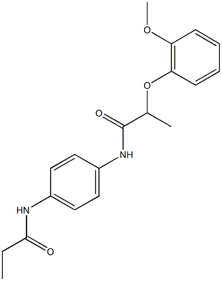 2-(2-methoxyphenoxy)-N-[4-(propionylamino)phenyl]propanamide Struktur