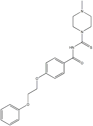 N-[(4-methyl-1-piperazinyl)carbothioyl]-4-(2-phenoxyethoxy)benzamide Struktur