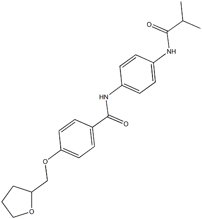 N-[4-(isobutyrylamino)phenyl]-4-(tetrahydro-2-furanylmethoxy)benzamide Struktur