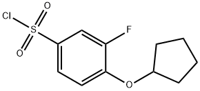 4-(cyclopentyloxy)-3-fluorobenzene-1-sulfonyl chloride Struktur