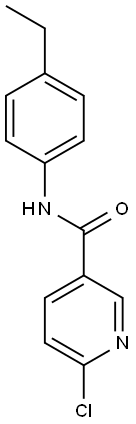 6-chloro-N-(4-ethylphenyl)pyridine-3-carboxamide Struktur