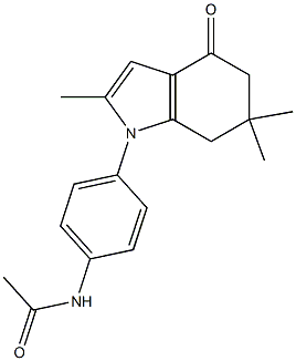 N-[4-(2,6,6-trimethyl-4-oxo-4,5,6,7-tetrahydro-1H-indol-1-yl)phenyl]acetamide Struktur