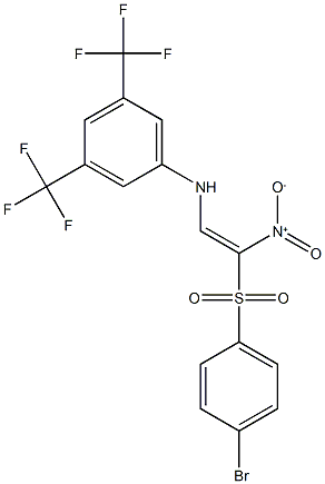 N-{(E)-2-[(4-bromophenyl)sulfonyl]-2-nitroethenyl}-3,5-bis(trifluoromethyl)aniline Struktur