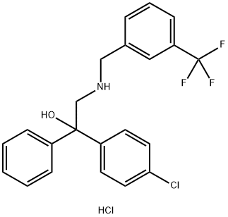 1-(4-chlorophenyl)-1-phenyl-2-({[3-(trifluoromethyl)phenyl]methyl}amino)ethan-1-ol hydrochloride Struktur