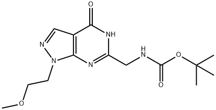 Tert-Butyl (1-(2-Methoxyethyl)-4-Oxo-4,5-Dihydro-1H-Pyrazolo[3,4-D]Pyrimidin-6-Yl)Methylcarbamate Struktur