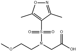 2-(N-(2-Methoxyethyl)-3,5-Dimethylisoxazole-4-Sulfonamido)Acetic Acid Struktur