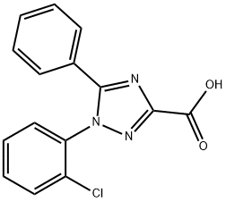 1-(2-chlorophenyl)-5-phenyl-1H-1,2,4-triazole-3-carboxylic acid Struktur