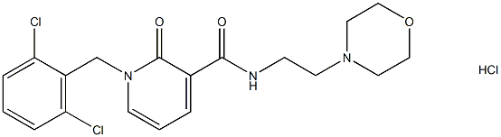 1-[(2,6-dichlorophenyl)methyl]-N-[2-(morpholin-4-yl)ethyl]-2-oxo-1,2-dihydropyridine-3-carboxamide hydrochloride Struktur