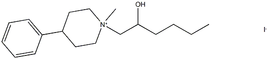 1-(2-hydroxyhexyl)-1-methyl-4-phenylpiperidin-1-ium iodide Struktur