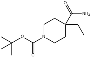 1-Boc-4-ethylpiperidine-4-carboxamide Struktur