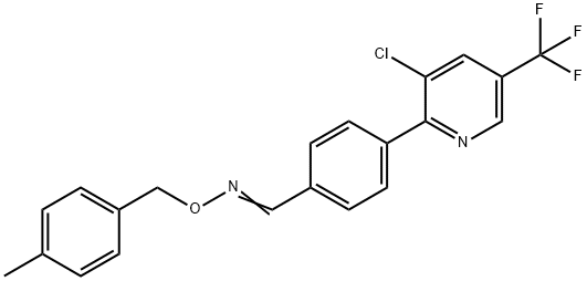 (E)-({4-[3-chloro-5-(trifluoromethyl)pyridin-2-yl]phenyl}methylidene)[(4-methylphenyl)methoxy]amine Struktur