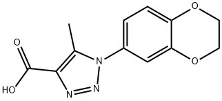 1-(2,3-dihydro-1,4-benzodioxin-6-yl)-5-methyl-1H-1,2,3-triazole-4-carboxylic acid Struktur