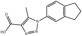 1-(2,3-dihydro-1H-inden-5-yl)-5-methyl-1H-1,2,3-triazole-4-carboxylic acid Struktur