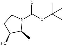 tert-butyl (2s,3r)-3-hydroxy-2-methylpyrrolidine-1-carboxylate Struktur