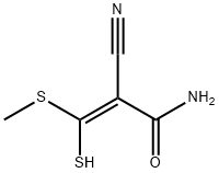 (2E)-2-cyano-3-(methylsulfanyl)-3-sulfanylprop-2-enamide Struktur