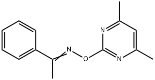 (Z)-[(4,6-dimethylpyrimidin-2-yl)oxy](1-phenylethylidene)amine Struktur