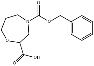 4-Cbz-2-homomorpholinecarboxylic Acid Struktur