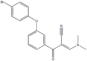 (2E)-2-[(E)-3-(4-bromophenoxy)benzoyl]-3-(dimethylamino)prop-2-enenitrile Struktur