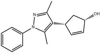 (1S,4R)-4-(3,5-dimethyl-1-phenyl-1H-pyrazol-4-yl)cyclopent-2-enol Struktur