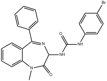 1-(4-bromophenyl)-3-[(3S)-1-methyl-2-oxo-5-phenyl-2,3-dihydro-1H-1,4-benzodiazepin-3-yl]urea Structure