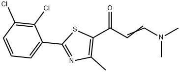 (2E)-1-[2-(2,3-dichlorophenyl)-4-methyl-1,3-thiazol-5-yl]-3-(dimethylamino)prop-2-en-1-one Struktur