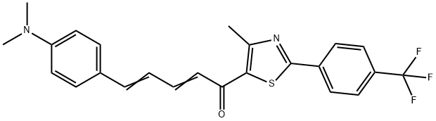 (2E,4E)-5-[4-(dimethylamino)phenyl]-1-{4-methyl-2-[4-(trifluoromethyl)phenyl]-1,3-thiazol-5-yl}penta-2,4-dien-1-one Struktur