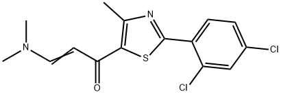 (2E)-1-[2-(2,4-dichlorophenyl)-4-methyl-1,3-thiazol-5-yl]-3-(dimethylamino)prop-2-en-1-one Struktur