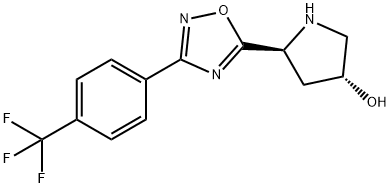 (3R,5S)-5-(3-(4-(trifluoromethyl)phenyl)-1,2,4-oxadiazol-5-yl)pyrrolidin-3-ol Struktur