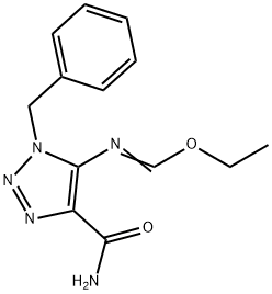 (E)-(ethyl N-(1-benzyl-4-carbamoyl-1H-1,2,3-triazol-5-yl)carboximidate) Struktur