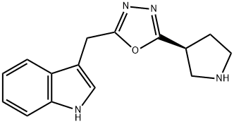 (S)-2-((1H-indol-3-yl)methyl)-5-(pyrrolidin-3-yl)-1,3,4-oxadiazole Struktur