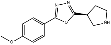 (S)-2-(4-methoxyphenyl)-5-(pyrrolidin-3-yl)-1,3,4-oxadiazole Struktur