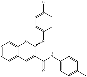 (2Z)-2-[(4-chlorophenyl)imino]-N-(4-methylphenyl)-2H-chromene-3-carboxamide Struktur