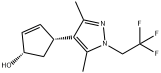 (1S,4R)-4-(3,5-dimethyl-1-(2,2,2-trifluoroethyl)-1H-pyrazol-4-yl)cyclopent-2-enol Struktur