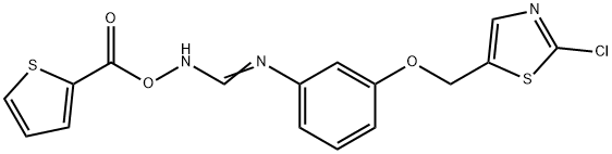 (Z)-[amino({3-[(2-chloro-1,3-thiazol-5-yl)methoxy]phenyl})methylidene]amino thiophene-2-carboxylate Struktur