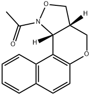 1-[(13S,17R)-11,15-dioxa-16-azatetracyclo[8.7.0.0^{2,7}.0^{13,17}]heptadeca-1(10),2(7),3,5,8-pentaen-16-yl]ethan-1-one Struktur