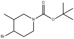 1-piperidinecarboxylic acid, 4-bromo-3-methyl-, 1,1-dimethylethyl ester Struktur