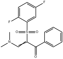 (2Z)-2-(2,5-difluorobenzenesulfonyl)-3-(dimethylamino)-1-phenylprop-2-en-1-one Struktur