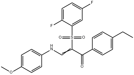 (2Z)-2-(2,5-difluorobenzenesulfonyl)-1-(4-ethylphenyl)-3-[(4-methoxyphenyl)amino]prop-2-en-1-one Struktur