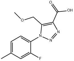 1-(2-fluoro-4-methylphenyl)-5-(methoxymethyl)-1H-1,2,3-triazole-4-carboxylic acid Struktur