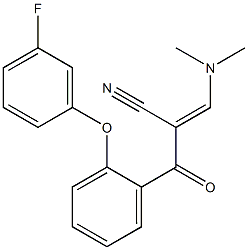 (2E)-3-(dimethylamino)-2-[(E)-2-(3-fluorophenoxy)benzoyl]prop-2-enenitrile Struktur