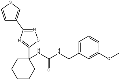 1-[(3-methoxyphenyl)methyl]-3-{1-[3-(thiophen-3-yl)-1,2,4-oxadiazol-5-yl]cyclohexyl}urea Struktur