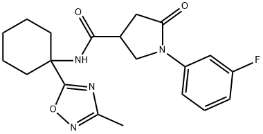 1-(3-fluorophenyl)-N-[1-(3-methyl-1,2,4-oxadiazol-5-yl)cyclohexyl]-5-oxopyrrolidine-3-carboxamide Struktur