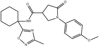 1-(4-methoxyphenyl)-N-[1-(3-methyl-1,2,4-oxadiazol-5-yl)cyclohexyl]-5-oxopyrrolidine-3-carboxamide Struktur