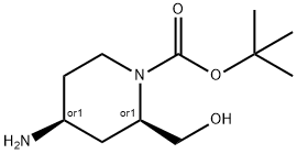 TERT-BUTYL (2S,4R)-REL-4-AMINO-2-(HYDROXYMETHYL)PIPERIDINE-1-CARBOXYLATE Struktur