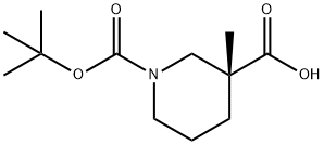 (r)-1-(tert-butoxycarbonyl)-3-methylpiperidine-3-carboxylic acid Struktur