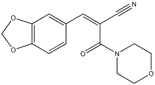 (2Z)-3-(2H-1,3-benzodioxol-5-yl)-2-[(Z)-morpholine-4-carbonyl]prop-2-enenitrile Struktur