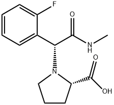 (S)-1-((R)-1-(2-fluorophenyl)-2-(methylamino)-2-oxoethyl)pyrrolidine-2-carboxylic acid Struktur