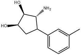 (1R,2S,3R)-3-amino-4-m-tolylcyclopentane-1,2-diol Struktur