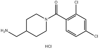 [1-(2,4-dichlorobenzoyl)piperidin-4-yl]methanamine hydrochloride Struktur