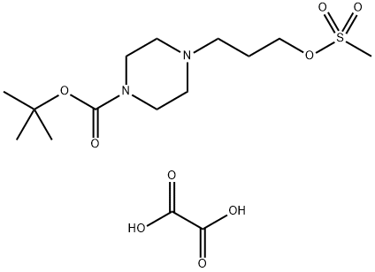 oxalic acid: bis(tert-butyl 4-[3-(methanesulfonyloxy)propyl]piperazine-1-carboxylate) Struktur